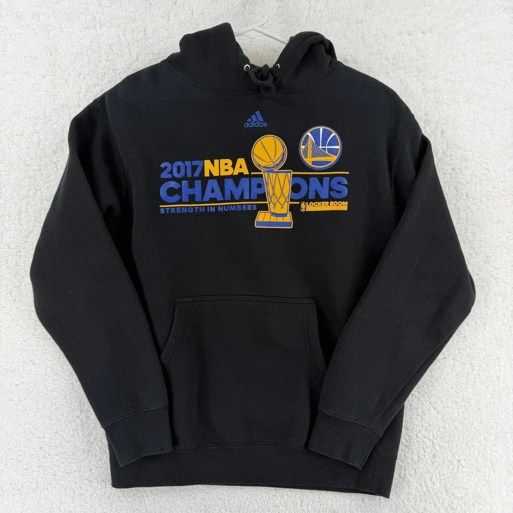 Golden State Warriors Hoodie Mens Small NBA Basketball 2017 Champions‎ Adidas